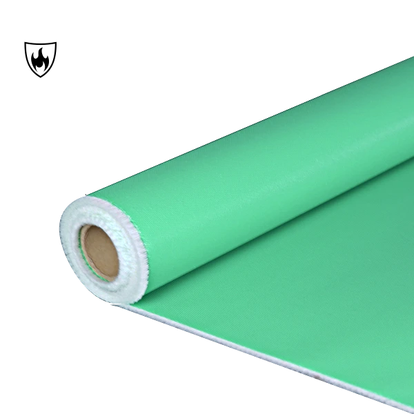 ผ้าไฟเบอร์กลาสเคลือบซิลิโคนสีเขียว 1060gsm