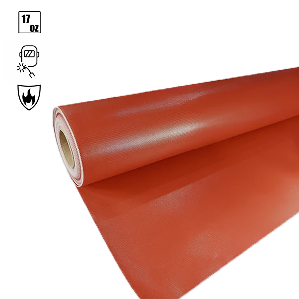 17oz Red Silicone Coated Fiberglass Welding Fabric 2