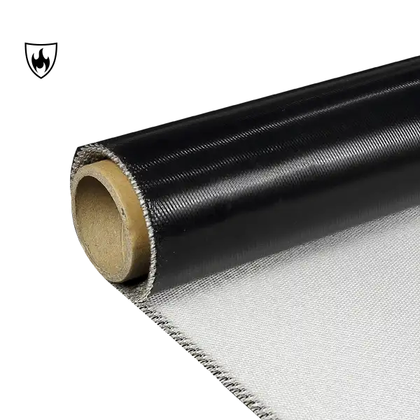 ผ้าไฟเบอร์กลาสเคลือบซิลิโคนสีดำด้านเดียว 960gsm