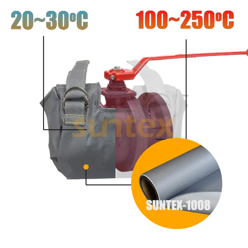 Стеклоткань с силиконовым покрытием Suntex-1008 для теплоизоляционных чехлов клапанов