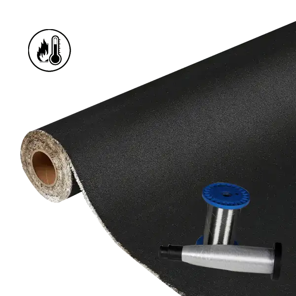1600gsm 1.9mm 흑연 코팅 유리 섬유 원단(S.S. 와이어 강화)