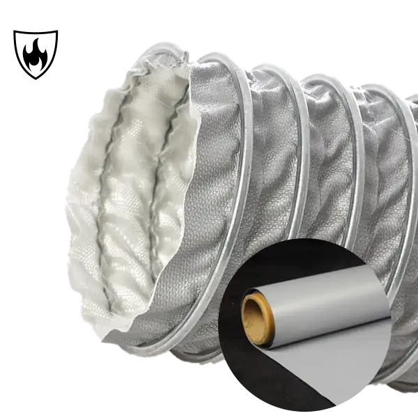 ผ้าไฟเบอร์กลาสเคลือบซิลิโคนสีเทา 280gsm สำหรับท่ออ่อน