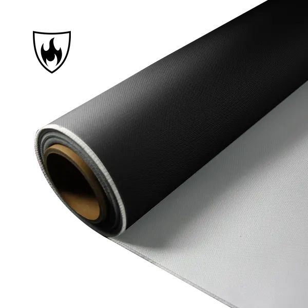 450gsm zwarte PU eenzijdig gecoate glasvezelstof voor thermische isolatiehoes