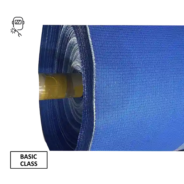640gsm Blue PU Coated Both Sides Fiberglass Welding Blanket Fabric Roll 01