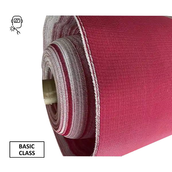640gsm Red PU Coated Both Sides Fiberglass Welding Blanket Fabric Roll 01