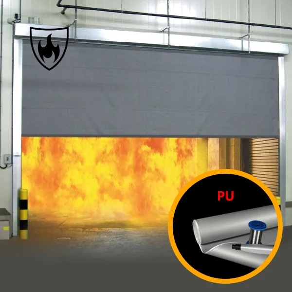 720gsm PU επικαλυμμένο υαλοβάμβακα S.S.fabric για κουρτίνα πυρκαγιάς 02