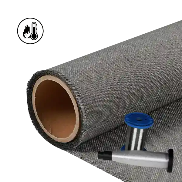 770gsm 0.8mm op hoge temperatuur afgewerkt glasvezelweefsel met S.S versterkte draad