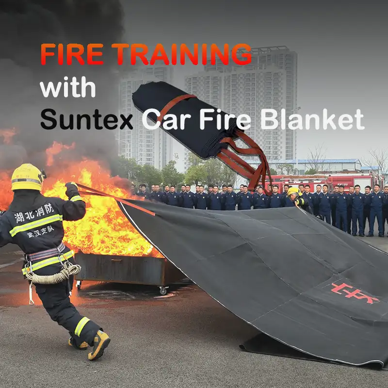 Противопожарные тренировки с автомобильным противопожарным одеялом Suntex